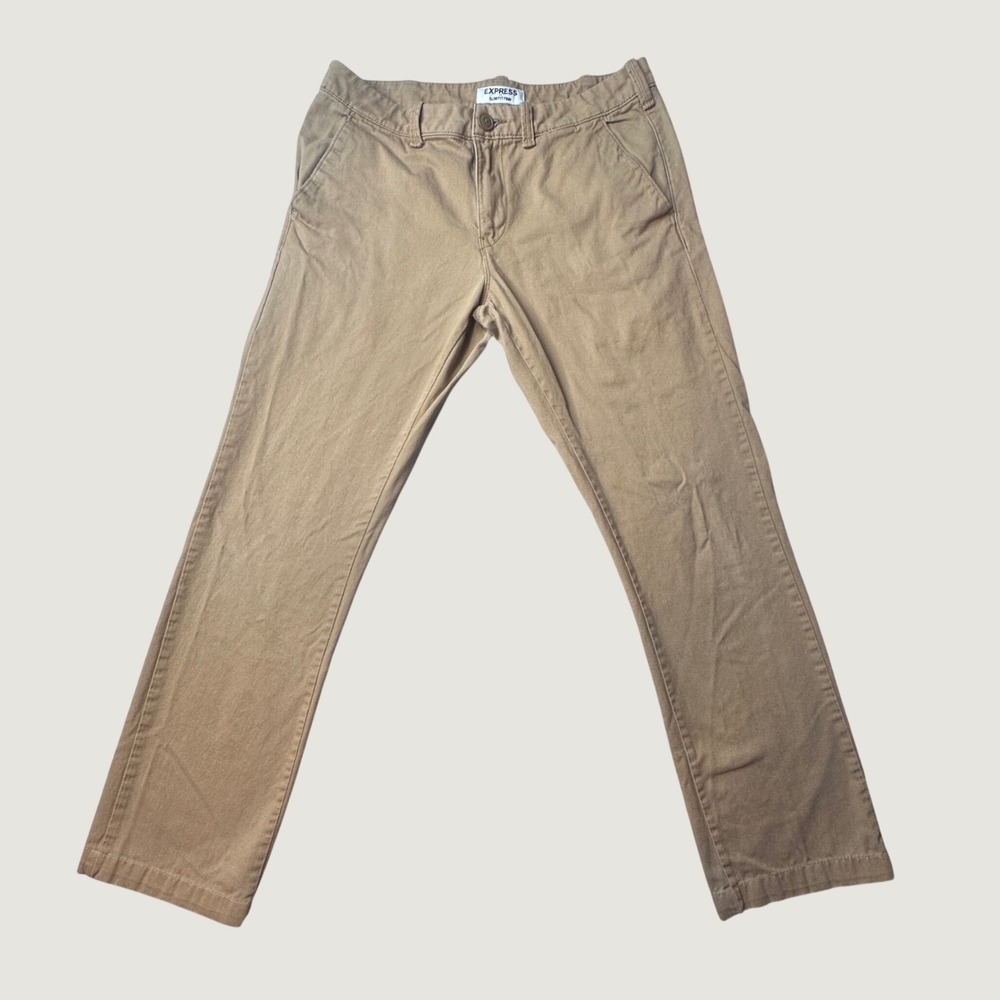 Express Pants Mens 30x30 (31x27) Slim Fit Finn Khaki Chino Twill Everyday Office